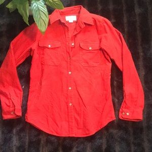FILSON Womens Red Moleskin Button Down